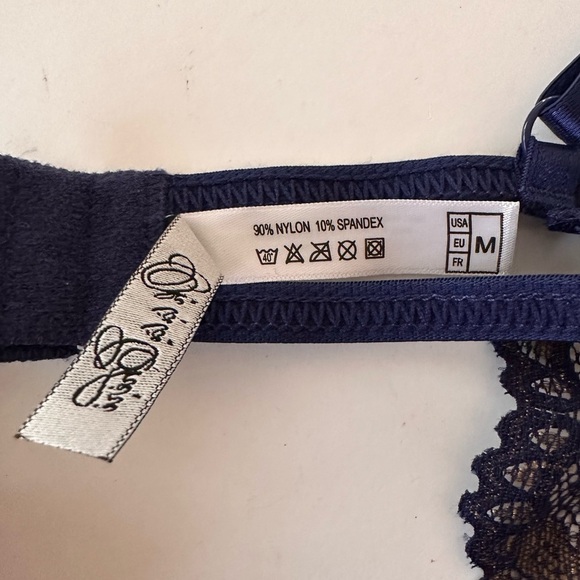 NWOT Oh La La Cheri Unlined Teddy Size Medium Blue Lace - Picture 4 of 6